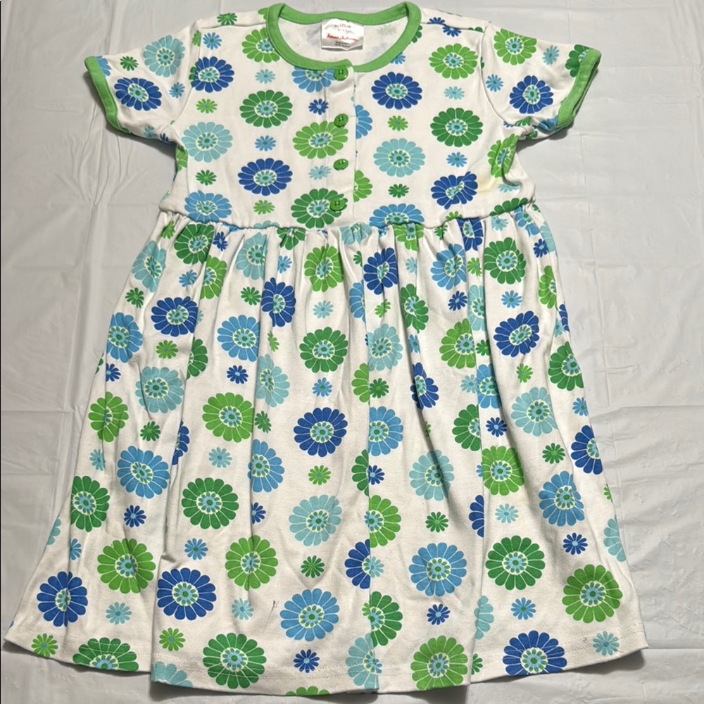 Hanna Andersson Green and Blue Floral Kids Dress size 120